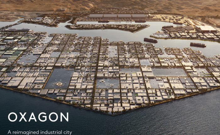 Image courtesy of NEOM, retrieved from https://www.neom.com/en-us/regions/oxagon. Oxagon, a revolutionary floating industrial city within NEOM, integrates cutting-edge Industry 4.0 technologies with sustainability principles. Powered by 100% renewable energy, Oxagon emphasizes circular economy practices, making it a global benchmark for sustainable and innovative urban industrial development (NEOM n.d.).